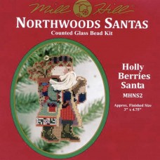 Набор для вышивания бисером Holly Berries Santa 7 х 12 см MILL HILL MHNS2