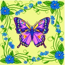 Сиреневая бабочка Рисунок на канве 41/41 41х41 Матренин Посад 0895/1