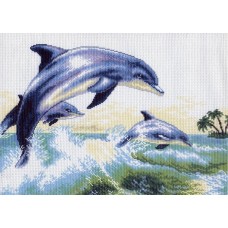 Дельфины Рисунок на канве 37/49 37х49 (27х41) Матренин Посад 456 37х49 (27х41) Матренин Посад 456