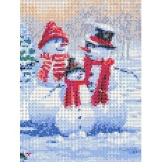 Семья снеговиков Рисунок на ткани 18,6х24,5 Каролинка ТКБЛ 4026 18,6х24,5 Каролинка ТКБЛ 4026