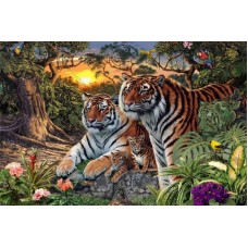 Тигры живопись на холсте 40х50см