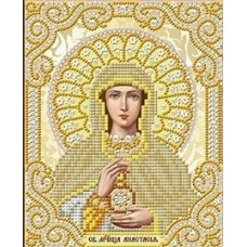 Святая Анастасия в жемчуге и золоте ткань с нанесенным рисунком