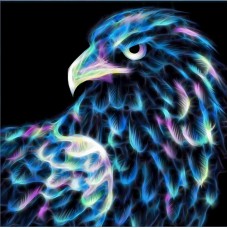 Неоновый орел Набор для выкладывания стразами 25х25 Алмазная живопись АЖ-1712