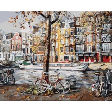 Осенний Амстердам живопись на холсте 40*50см 40х50 Белоснежка 118-AB