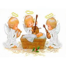 Набор Три ангела у колыбели бисер 12,8х17,8 Каролинка КБАН(Ч) 5012