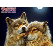 Волк и волчица Набор для выкладывания стразами 60х45 Алмазная живопись АЖ-1200