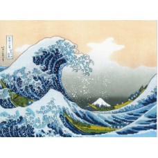 Набор Большая волна в Канагаве по мотивам гравюры К. Хокусая частичная вышивка 40х30 Риолис 0100 РТ