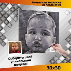 Мозаика по фото (черно-белый) Мозаика на подрамнике 30х30см