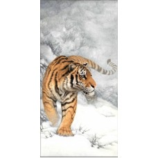Тигр зимой Набор для выкладывания стразами 30х60 Алмазная живопись АЖ-4128