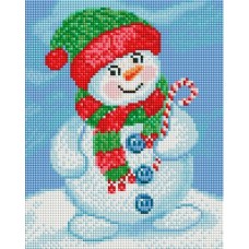 Снеговик в шапочке Мозаика на подрамнике 20х25