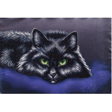 Черный кот (рис. на ткани 39х27) 39х27 Магия канвы КС-014