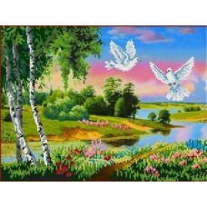 Русский пейзаж Рисунок на ткани 36х27 Каролинка ТКБП 3008