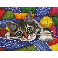 Котик в лоскутках мозаичные картины