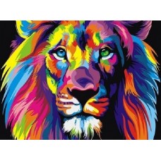 Радужный лев живопись на холсте 40х50см 40х50 Paintboy GX8999