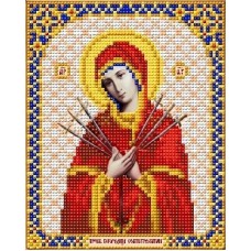 И-5004 Богородица Семистрельная ткань с нанесенным рисунком