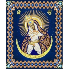 Богородица Остробрамская (рис. на сатене 20х25) (строчный шов) 20х25 Конек 7110 20х25 Конек 7110