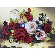 Набор Шмель на розах вышивка лентами 27х38,5 Многоцветница МЛ(н)-3008 27х38,5 Многоцветница МЛ(н)-3008