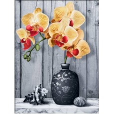 Орхидея на мраморе Набор для выкладывания стразами 30х40 Алмазная живопись АЖ-1865