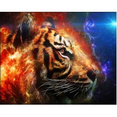 Космический тигр Набор для выкладывания стразами 50х40 Алмазная живопись АЖ-4131