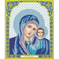 И-4045 Казанская Божия Матерь в синем ткань с нанесенным рисунком