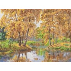 Осень в отражении Рисунок на канве 23х30 Каролинка КК 009