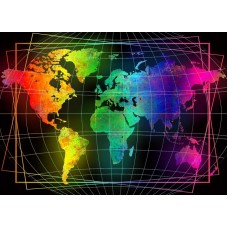 Карта мира Набор для выкладывания стразами 70х50 Алмазная живопись АЖ-1747 70х50 Алмазная живопись АЖ-1747