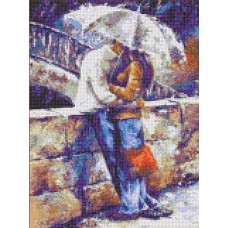 Набор Двое под зонтом канва с рисунком 22х30,5 Каролинка КТКН 134 (Р)