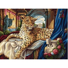 Римский леопард живопись на холсте 30*40см 30х40 Белоснежка 165-AS