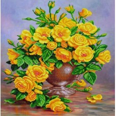 Желтые розы Рисунок на ткани 40х40 Конек 1391