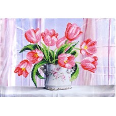 Розовые тюльпаны (рис. на ткани 39х27) 39х27 Магия канвы КС-030