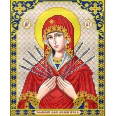 И-4087 Богородица Семистрельная ткань с нанесенным рисунком