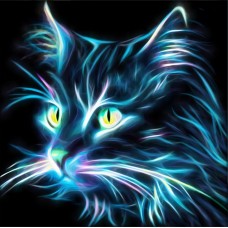 Неоновый кот Набор для выкладывания стразами 25х25 Алмазная живопись АЖ-1709 25х25 Алмазная живопись АЖ-1709