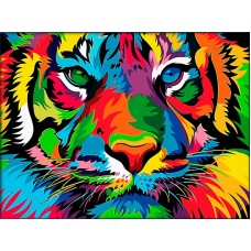 Красочный тигр Набор для выкладывания стразами 40х30 Алмазная живопись АЖ-4134