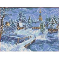 Зимний вечер Рисунок на канве 23х30 Каролинка КК 010