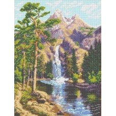 Горный водопад Рисунок на канве 23х30 Каролинка КК 006