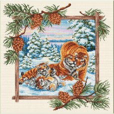 Набор Таежная семья. Тигры 36х36 Многоцветница МКН 126-14