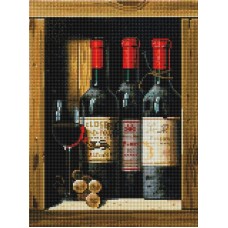 3434-ST-S Коллекционное вино Мозаика на подрамнике 30х40
