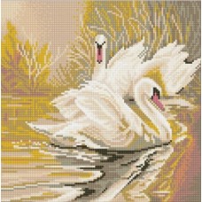 Белые лебеди (рис. на сатене 25х25) 25х25 Конек 1340 25х25 Конек 1340