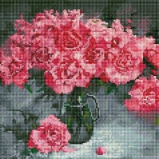 Розовые пионы Мозаика на подрамнике 30х30
