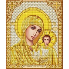И-4050 Казанская Божия Матерь в золоте ткань с нанесенным рисунком