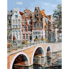 Императорский канал в Амстердаме живопись на холсте 40*50см