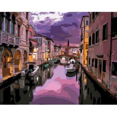 Закат над Венецией живопись на холсте 40х50см