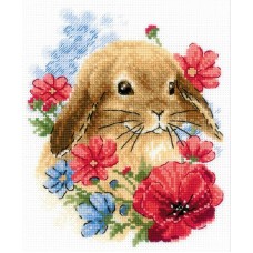 Набор Кролик в цветах  вышивка 15х18 Риолис 1986