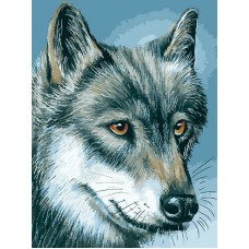 Серый Волк живопись на холсте 30*40см