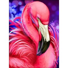 Яркий фламинго Набор для выкладывания стразами 30х40 Алмазная живопись АЖ-1869