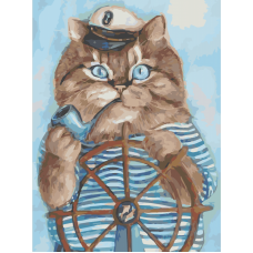 Кот моряк живопись на холсте 30х40
