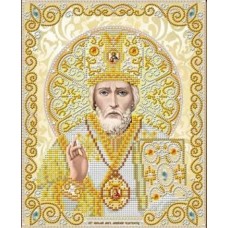 Святой Николай в жемчуге ткань с нанесенным рисунком