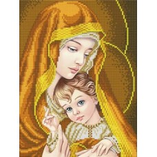 Богородица в золоте ткань с нанесенным рисунком