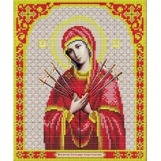 И-4004 Богородица Семистрельная ткань с нанесенным рисунком