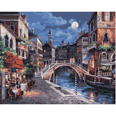 Ночная Венеция живопись на холсте 40*50см 40х50 Белоснежка 350-CG
